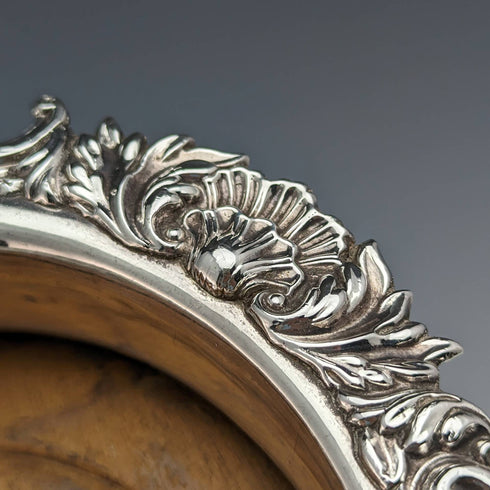 英国アンティーク シルバープレート製 ボトルコースター